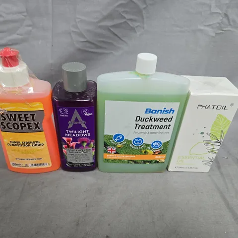 APPROXIMATELY 15 ASSORTED HOUSEHOLD ITEMS TO INCLUDE DUCKWEED TREATMENT, ESSENTIAL OILS AND DISINFECTANT  - COLLECTION ONLY