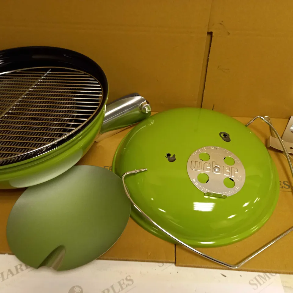 WEBER SMOKEY JOE PREMIUM CHARCOAL BBQ, GRILL, SPRING GREEN 37CM