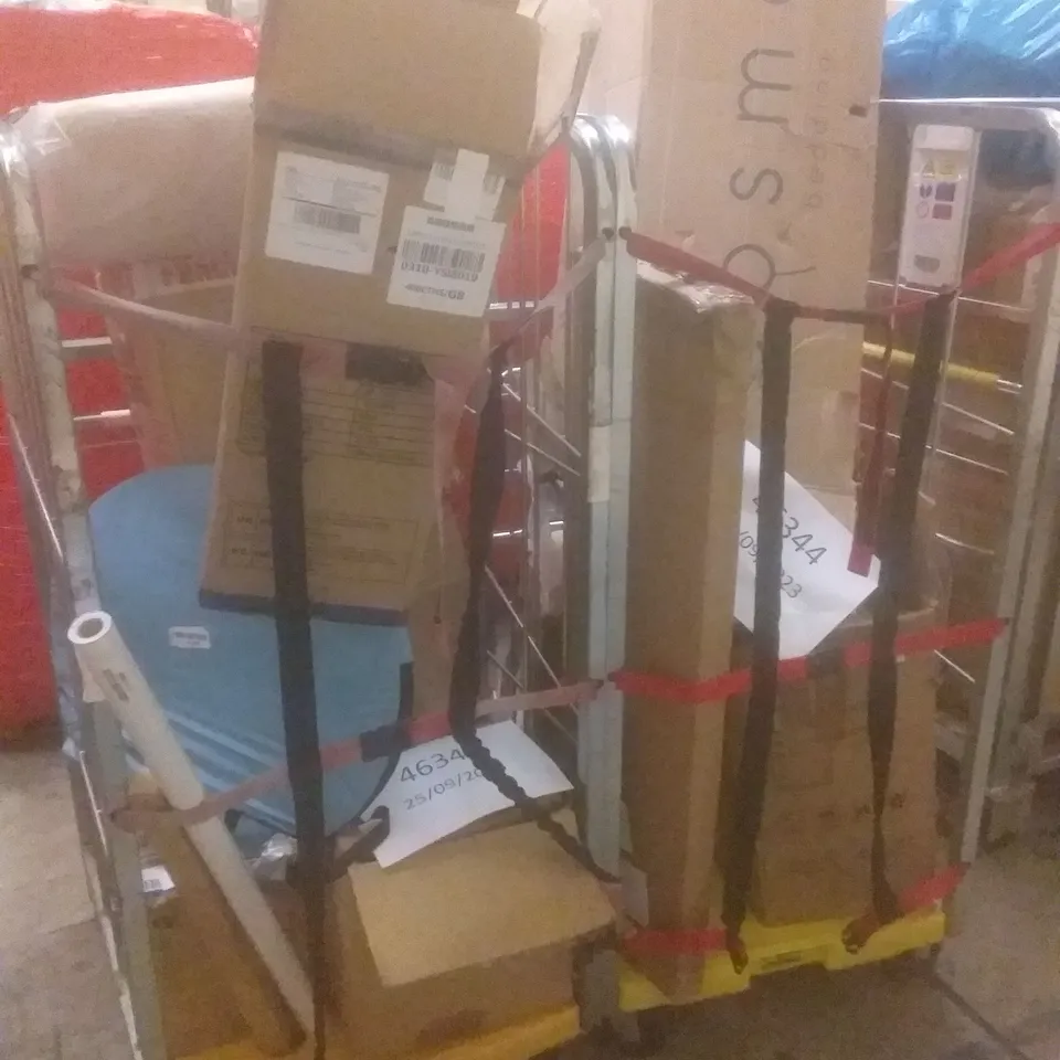 PALLET OF ASSORTED ITEMS INCLUDING POP UP TENT, GARMENT RACK, AIR COOLER