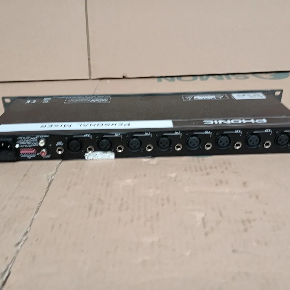PHONIC PM 801 8 CHANNEL PERSONAL MIXER WITH MUTE AND TONE CONTROL + PLUG UNBOXED