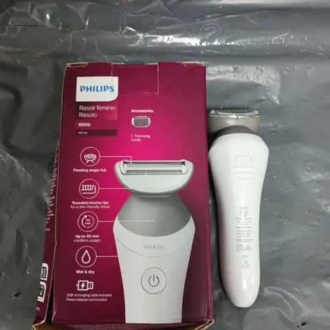 PHILIPS SERIES 6000 WET & DRY LADY SHAVER WITH 1 ATTACHMENT BRL126/00