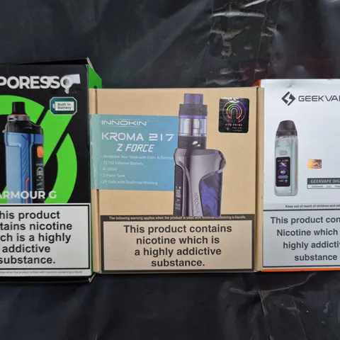 BOX OF APPROXIMATELY 20 ASSORTED VAPING ITEMS AND PRODUCTS TO INCLUDE VAPORESSO, GEEK VAPE, ETC