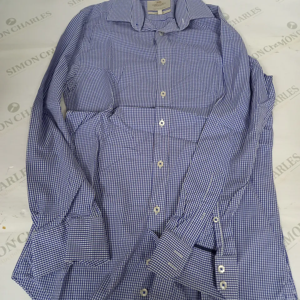 HAWES & CURTIS EXTRA SLIM FIT SHIRT IN WHITE/BLUE - 15/33