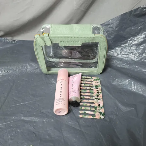 HAIRGAIN SET 3 ITEMS AND BAG TO INCLUDE SCALP MASK, HAIR FOAM ETC BOXED