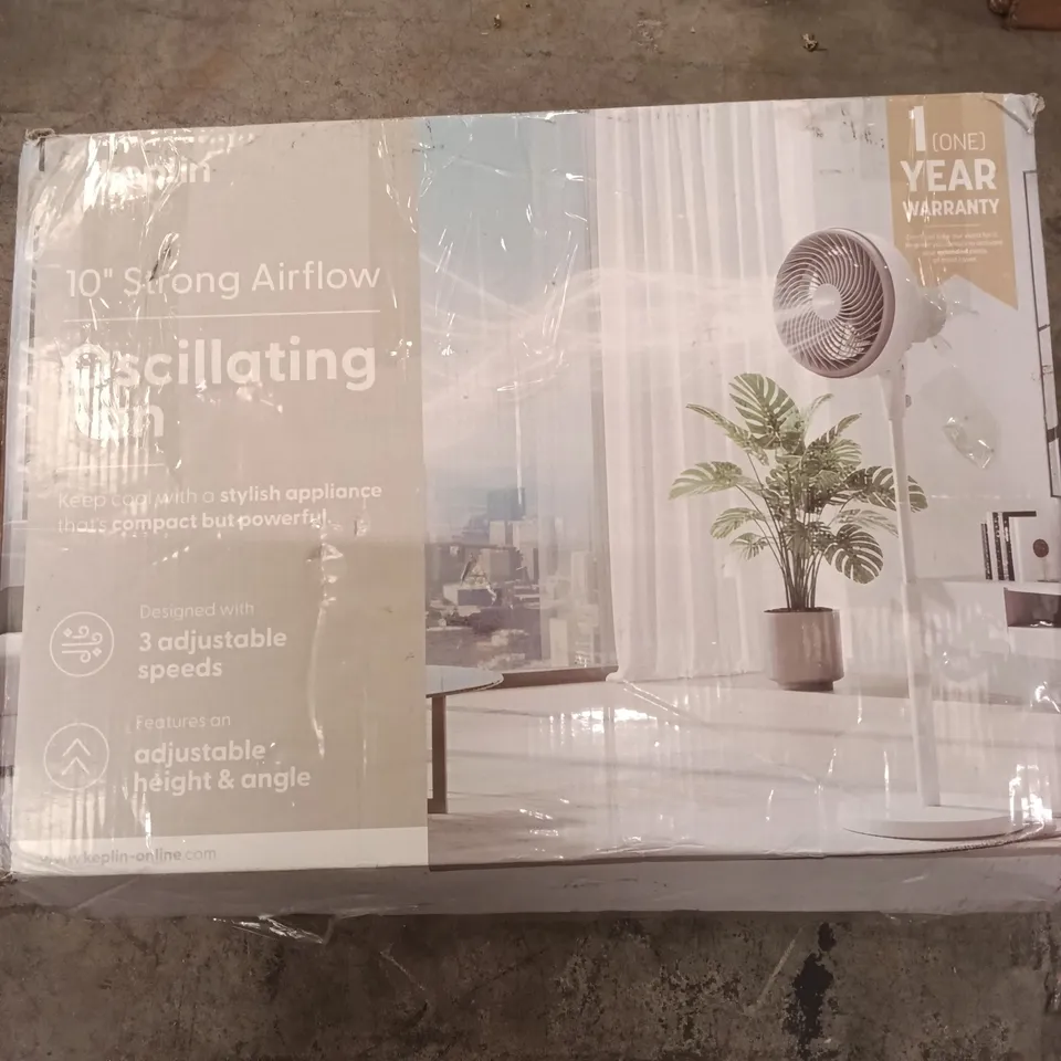 BOXED KEPLIN 10" STRONG AIRFLOW OSCILLATING FAN