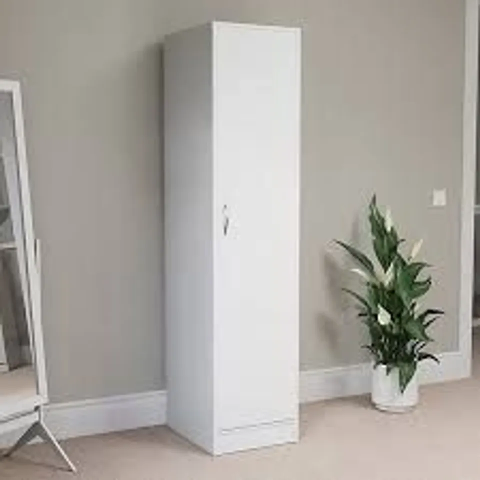 BOXED LASSIC VIDA DESIGN RIANO 1 DOOR WARDROBE - WHITE (1 BOX)