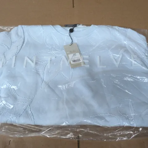BAGGED MINT VELVET BLUE EMBROIDED SWEATSHIRT - SMALL