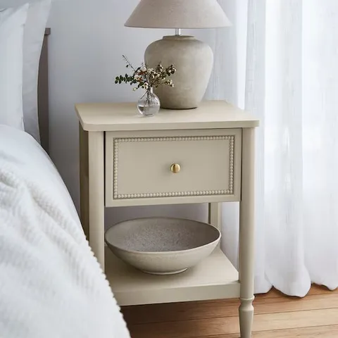 JULIPA DARCY BOBBIN TRIM SIDE TABLE NATURAL