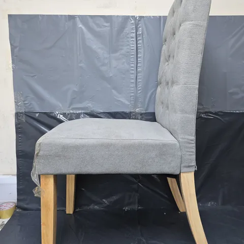 FABRIC SCROLL BACKS FOR DINING CHAIR - GREY/OAK EFFECT [COLLECTION ONLY]