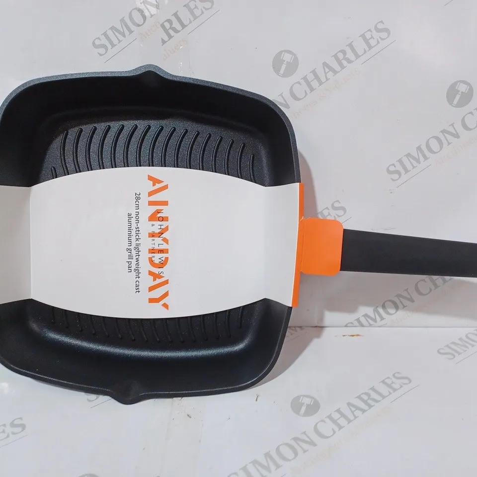 JOHN LEWIS ANYDAY 28CM NON-STICK LIGHTWEIGHT CAST ALUMINIUM GRILL PAN