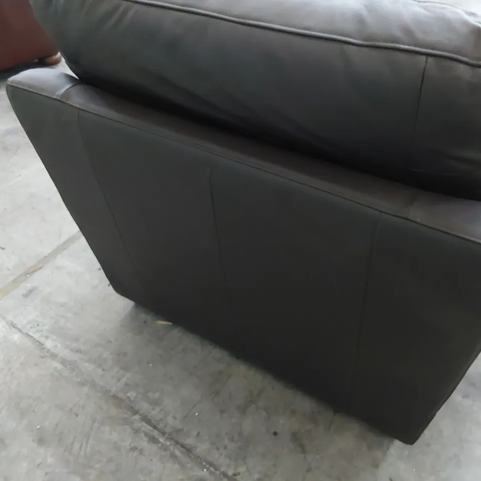 DESIGNER EASY CHAIR BROWN LEATHER 