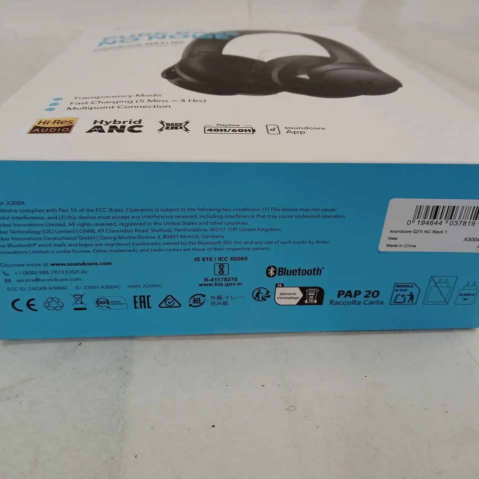 SOUNDCORE BY ANKER Q21I NC WIRELESS HEADPHONES (A3004) – BLACK