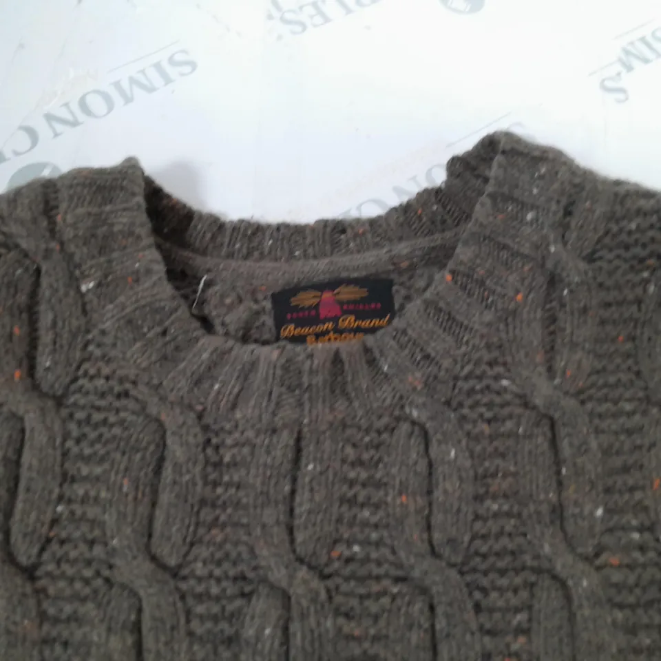 BARBOUR GREN CABLE KNIT JUMPER - L