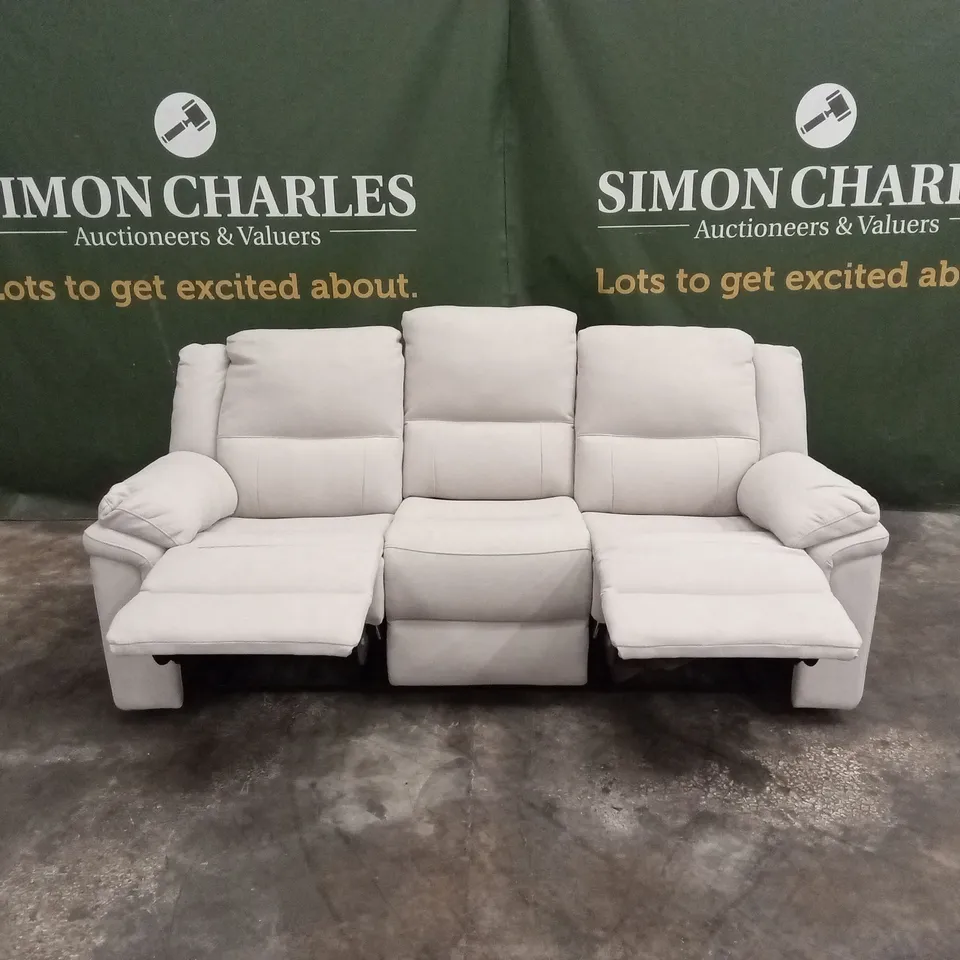 ALBION CHENILLE 3 SEATER HIGH BACK MANUAL RECLINER SOFA RRP £679