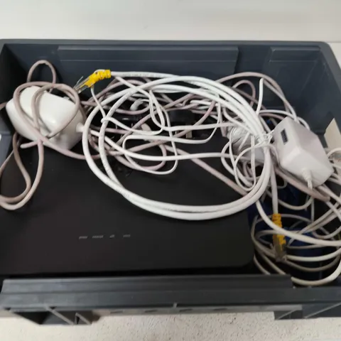 APPROXIMATELY 15 ASSORTED HOUSEHOLD PRODUCTS TO INCLUDE ASSORTED CABLES , SKY BOX ETC...
