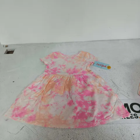 CAT & JACK DRESS – GIRLS' TIE-DYE PINK/PEACH, UK 4-5 (US 4T)