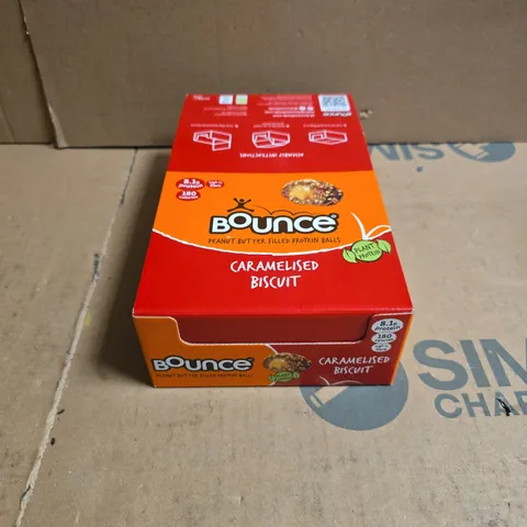BOXED BOUNCE FILLED CARAMELISED BISCUIT PROTEIN BALL 40G (12 PACK)