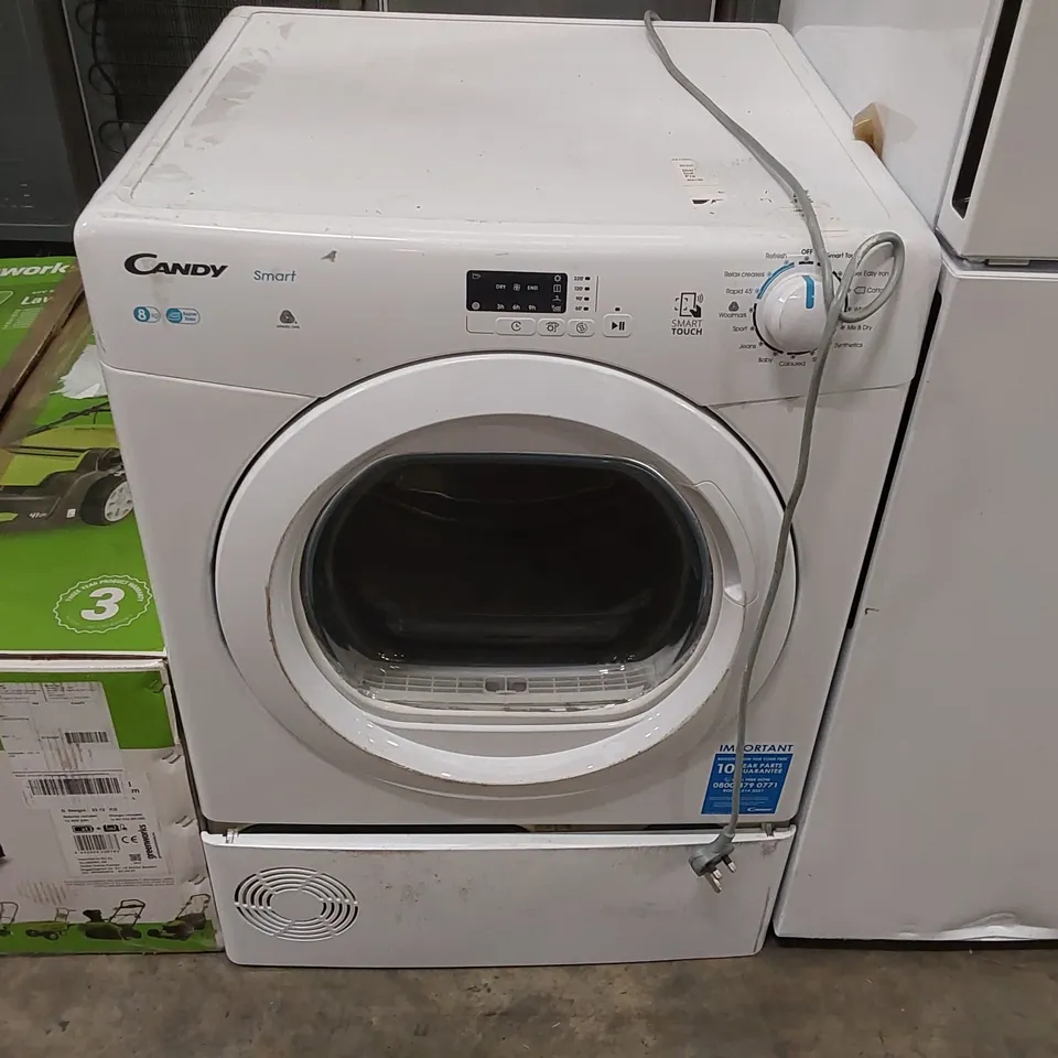 CANDY CSE C8LG-80 8KG 8KG FREESTANDING CONDENSER TUMBLE DRYER, SENSOR DRY, SMART ENABLED, 14 PROGRAMMES, WHITE [ENERGY CLASS B] - UNPROCESSED RAW RETURN