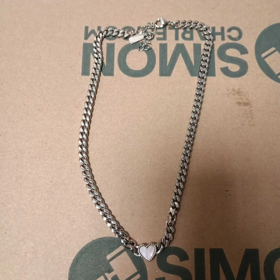 BELLAUCCI HEART PENDANT NECKLACE – SILVER-TONE CHAIN