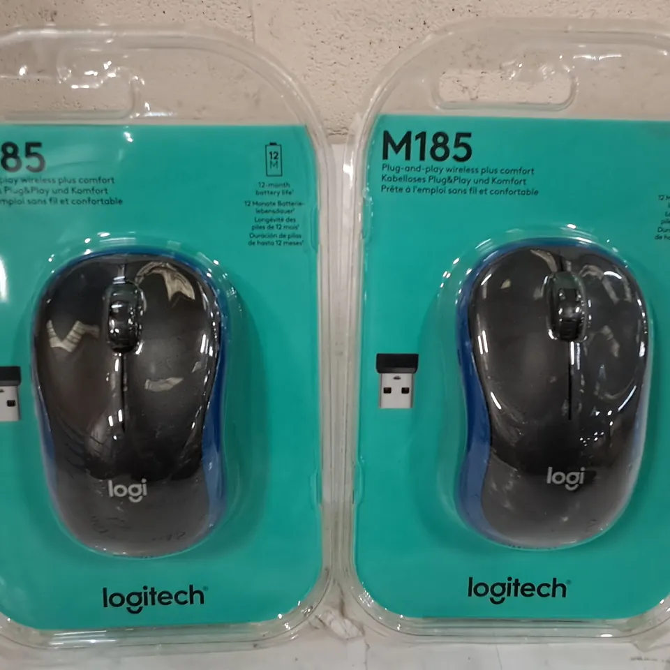 LOT OF 6 LOGITECH M185 PLUG AND PLAY WIRELESS MOUSE