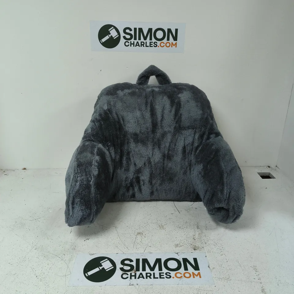 GREY FAUX FUR BACK SUPPORT PILLOW 