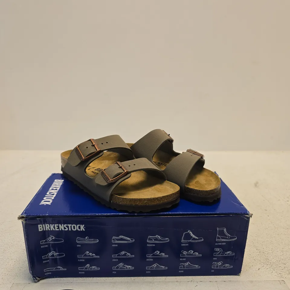 BIRKENSTOCK ARIZONA SANDALS, STONE/GRAY, UK 3 (EU 36) – BOXED