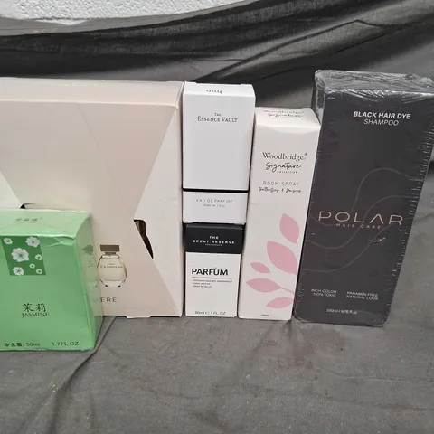 EIGHT ASSORTED FRAGRANCES AND COSMETICS TO INCLUDE; NEXT, THE ESSENCE VAULT, THE SCENT RESERVE, WOODBRIDGE AND POLAR