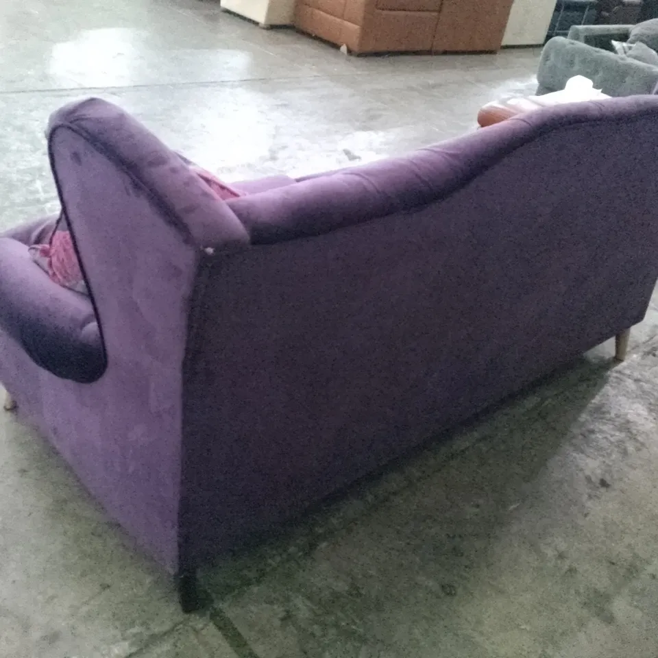 QUALITY DESIGNER 2.5 SEATER SOFA - PURPLE FABRIC 