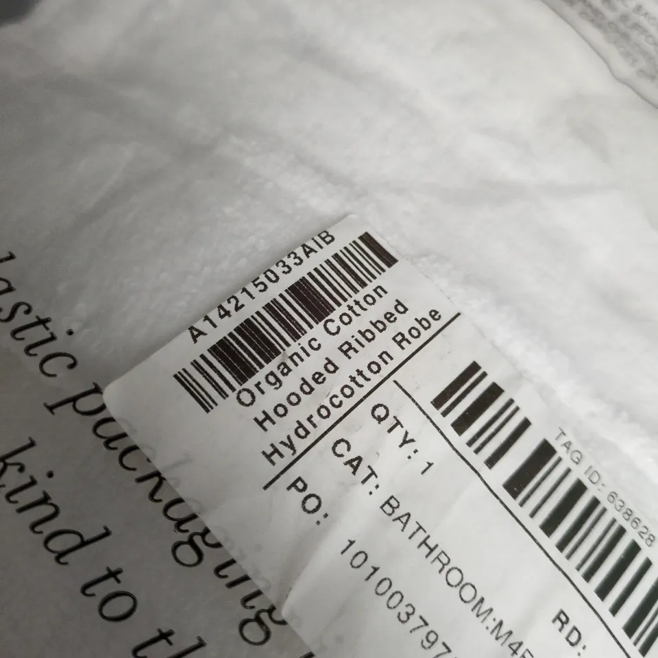 THE WHITE COMPANY ORGANIC COTTON HOODED BATH ROBE – WHITE