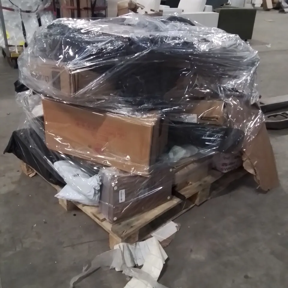 PALLET OF ASSORTED HOUSEHOLD GOODS AND PRODUCTS TO INCLUDE;SIDE TABLE,CUSHION 
