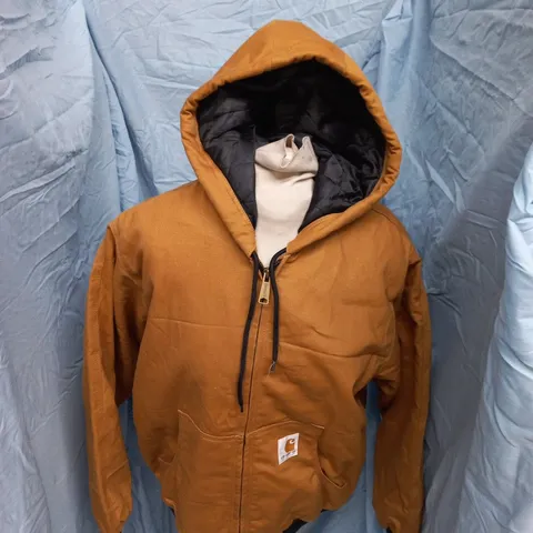 CARHARTT MEN'S HOODED JACKET β BROWN/ORANGE, SIZE M