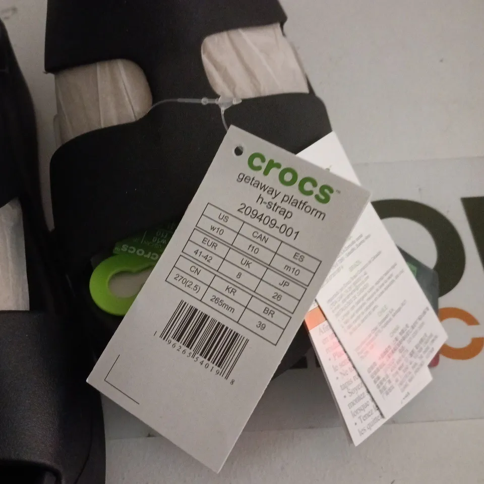 CROCS GETAWAY PLATFORM SHOES BLACK UK 8 TAGGED UNBOXED