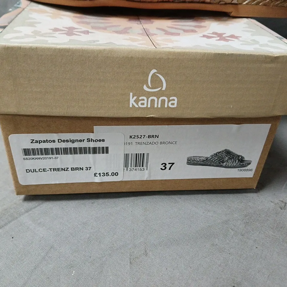 KANNA DULCE-TRENZ BRONZE WOVEN SANDALS – UK 4 (EU 37)