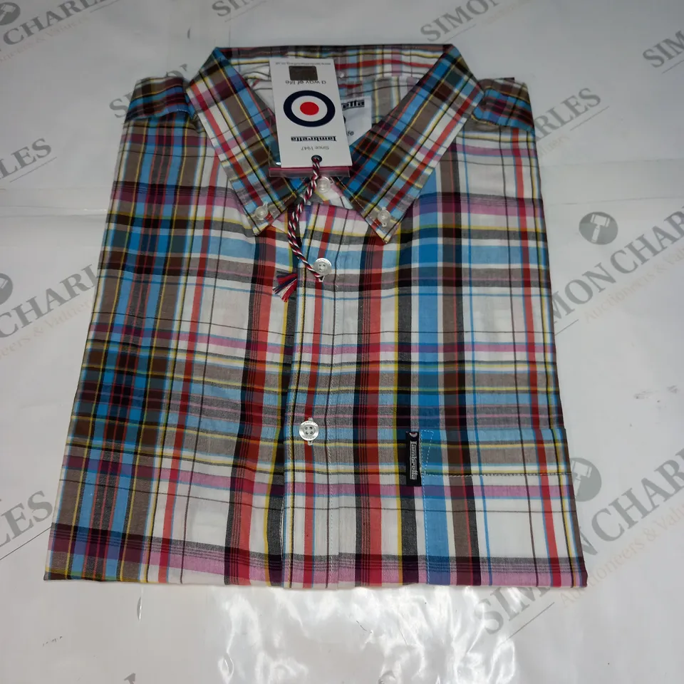 IAMBRELLA S/S MULTI COLOURED CHECK SHIRT - SIZE XXL