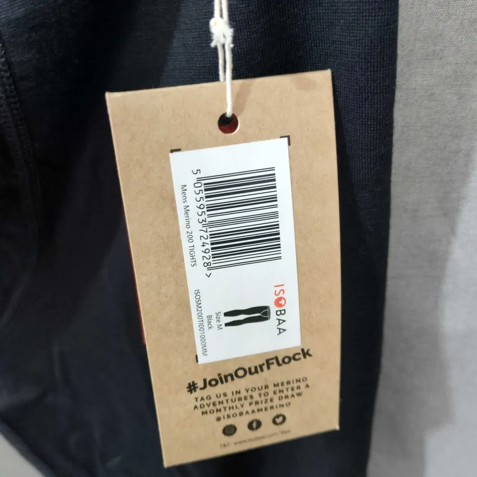 ISOBAA MERINO 200 TIGHTS - BLACK - MEN’S SIZE M