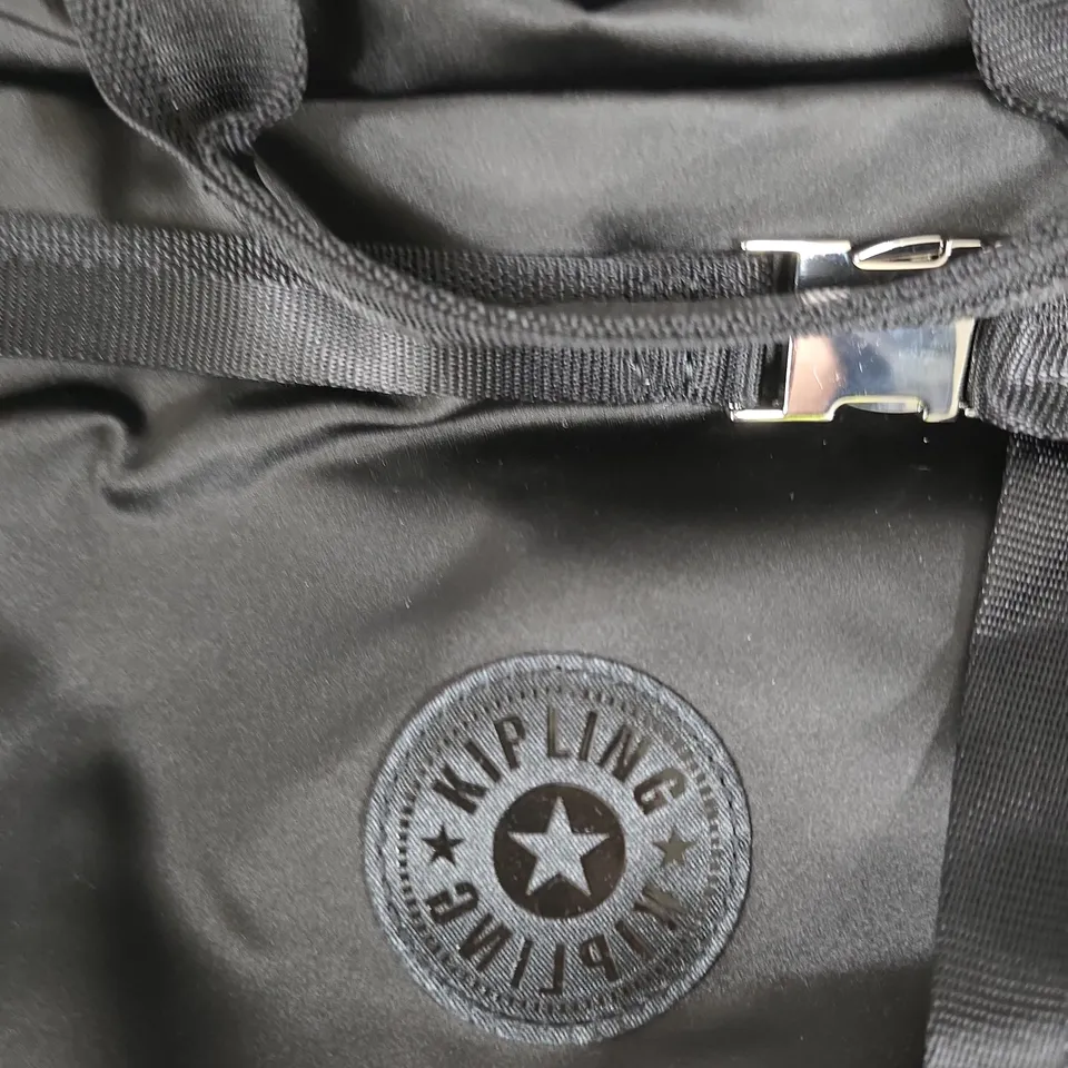 KIPLING BLACK NYLON CROSSBODY BAG WITH POM-POM CHARM