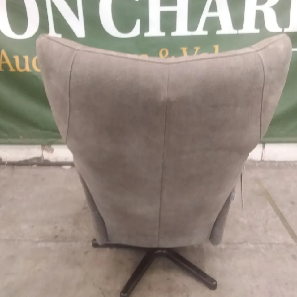 QUALITY ITALIAN DESIGNER GENTLE SWIVEL CHAIR RX POWER GREY LEATHER