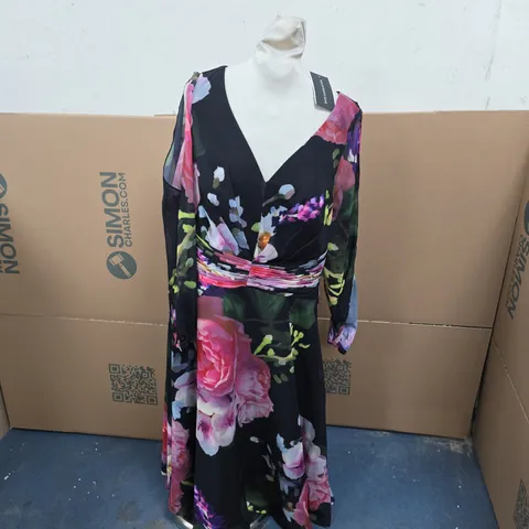KALEIDOSCOPE WOMEN'S FLORAL WRAP MAXI DRESS – UK 16 (EU 44)