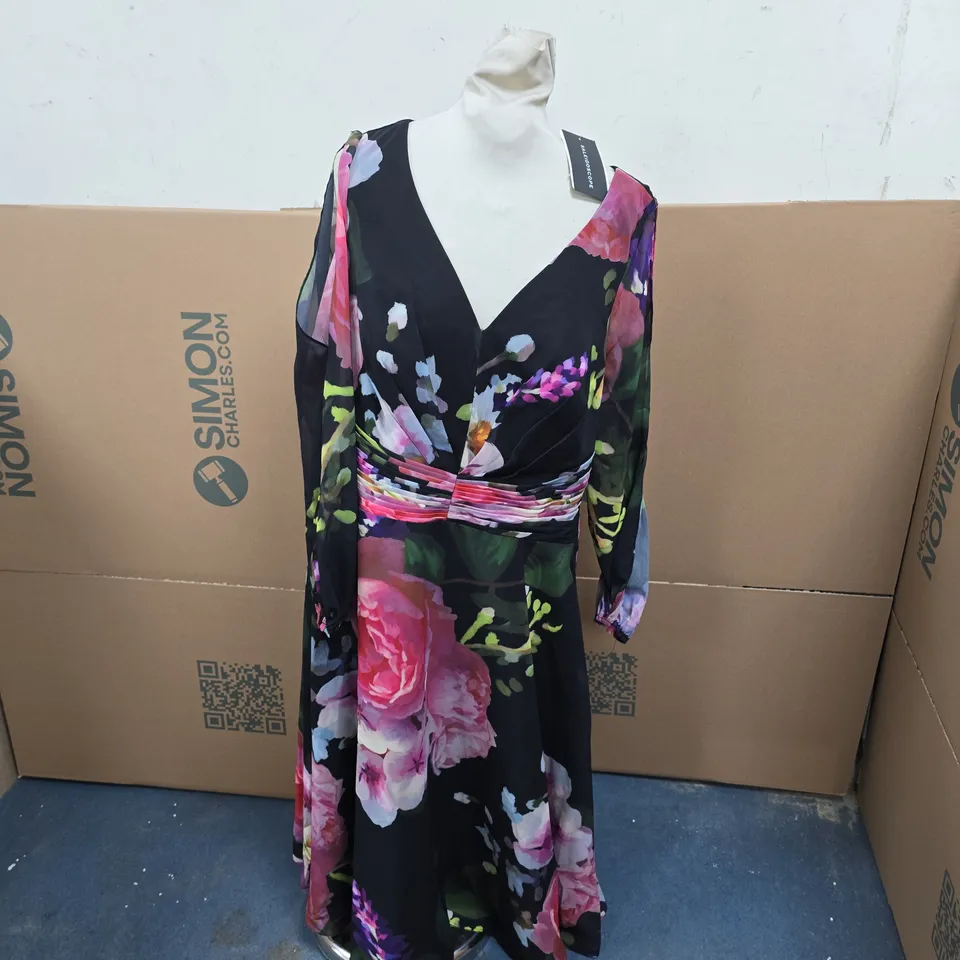 KALEIDOSCOPE WOMEN'S FLORAL WRAP MAXI DRESS – UK 16 (EU 44)