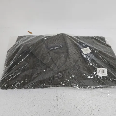 BAGGED BRAVE SOUL CARDIGAN IN KHAKI - MEDIUM