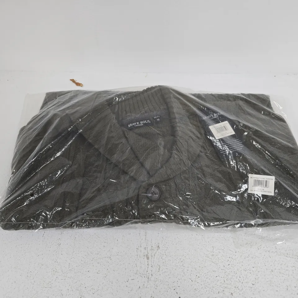 BAGGED BRAVE SOUL CARDIGAN IN KHAKI - MEDIUM