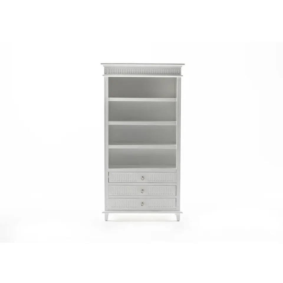 BOXED MINDAUGAS 190CM H × 100CM SOLID WOOD STANDARD BOOKCASE