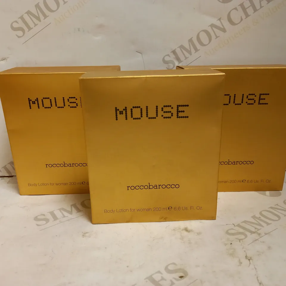 3 X 200ML ROCCOBAROCCO MOUSE BODY LOTION CREAM