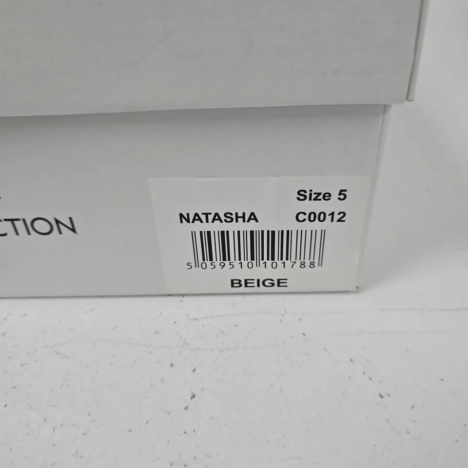 NATASHA LEATHER COLLECTION BEIGE SANDALS – SIZE 5 