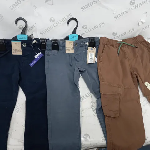 3 X PAIR OF M&S JEANS INCLUDING NAVY, GREY AND BROWN