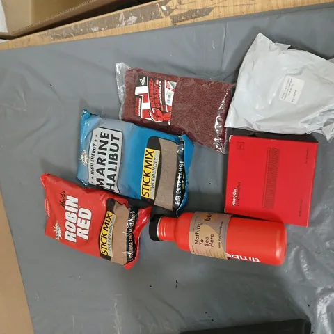 ASSORTED OUTDOOR HOBBY ITEMS: FISHING BAIT BAGS AND CAMPING URINAL FUNNEL ECT. APPROXIMATLEY 15 ITEMS
