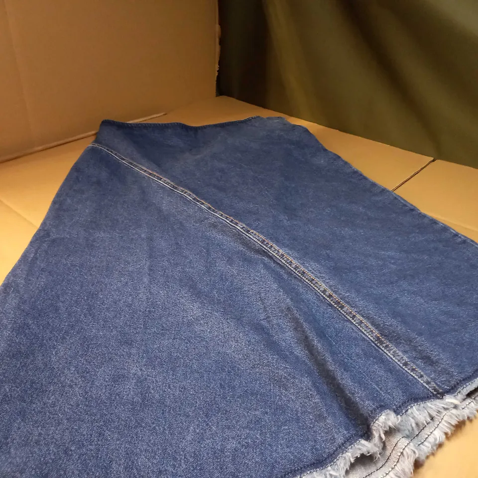 JIGSAW DENIM FRAYED HEM SKIRT - SIZE 14