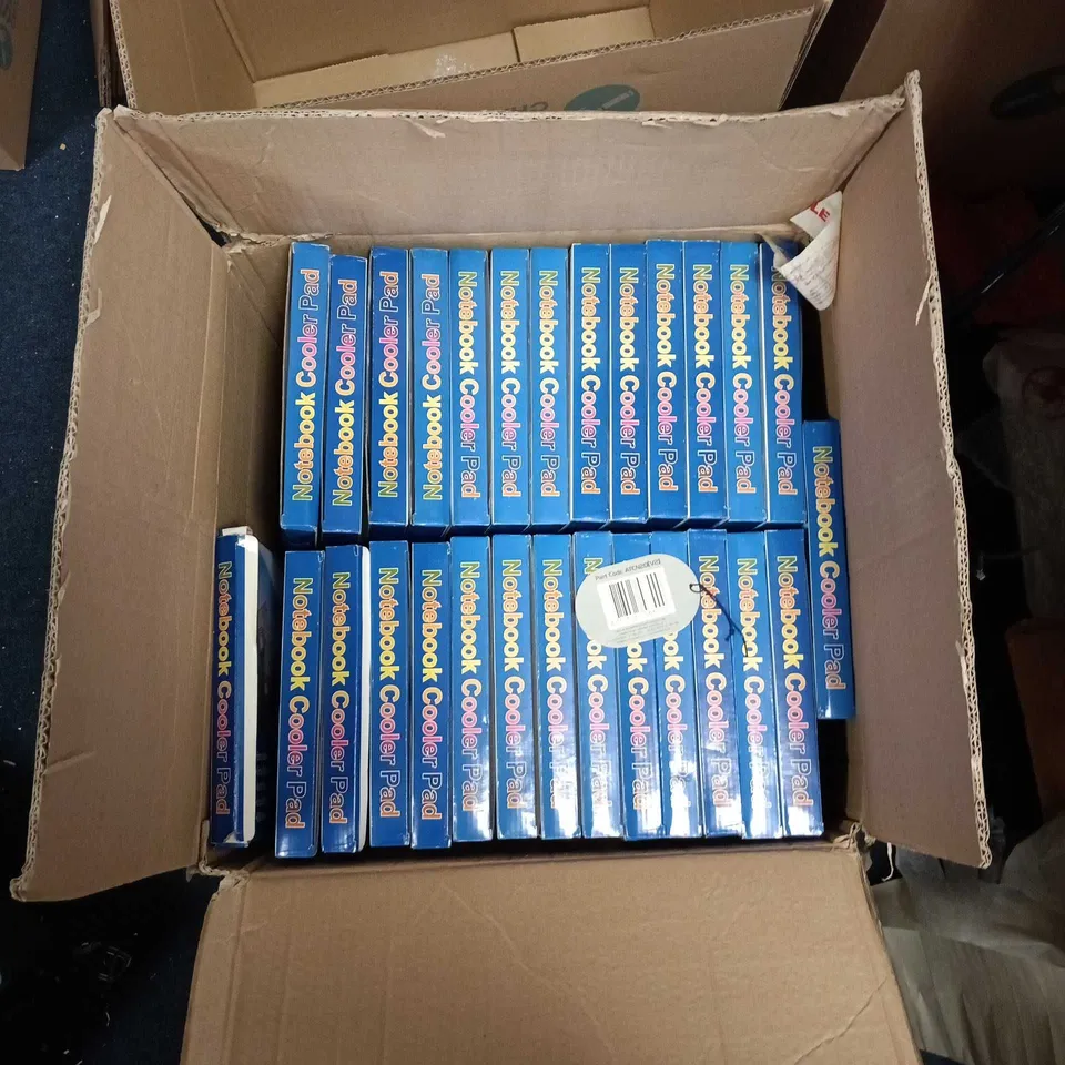 BOX OF APPROXIMATELY 28 NOTEBOOK COOLER PADS