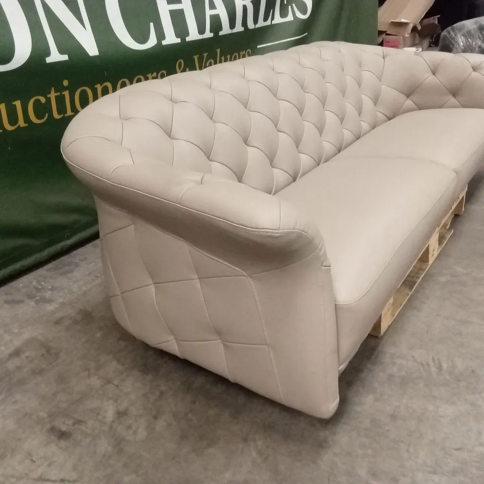 DANETTI LUXE NATURAL LEATHER 3 SEATER SOFA RRP £2799