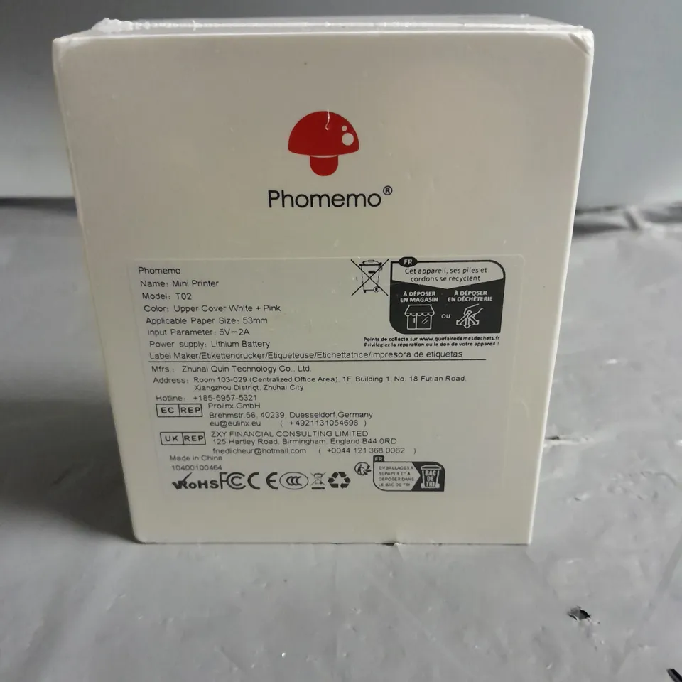 SEALED PHOMEMO T02 MINI PRINTER